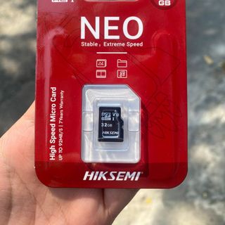 Thẻ nhớ 32GB HIKSEMI NEO C1 màu đỏ (Bảo hành 5 năm | HS-TF-C1-32G | Hộp 50 cái)