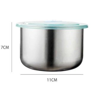 HỘP TRÒN INOX KO GỈ CÓ NẮP ĐẬY THOÁT HƠI MÀU XANH TRONG SUỐT (T500) - (CÁI)