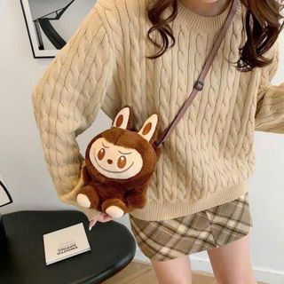 TÚI ĐEO CHÉO NHỒI BÔNG LABUBU – HOẠT HÌNH DỄ THƯƠNG SIZE 20CM - PIPI STORE