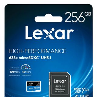 Thẻ nhớ Lexar 256GB MicroSDXC U3, V30, U1 R/W 100/45 (With Adapter | MH | 5 năm) - Hộp 50c