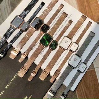 SĂN SALE ĐỒNG HỒ CAO CẤP D WELLINGTON MẶT CHỮ NHẬT DÂY DA VÀ LƯỚI SIZE LỚN