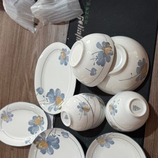 Đĩa 8 Vuông Hoa Xanh (THÙNG 60C)