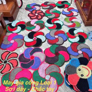 Thảm lau chân may gia công hình thú thảm hoa mai loại 52cm-55cm to dày thấm nước