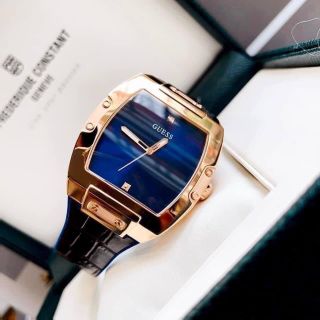 ĐỒNG HỒ NAM CAO CẤP GUECC DÂY DA NÂU MẶT CHỮ NHẬT TRƠN FULLBOX