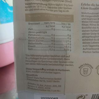 Kollagen Pulver glow 15g Kollagen pro Portion 225g