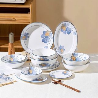 Đĩa 8 Vuông Hoa Xanh (THÙNG 60C)