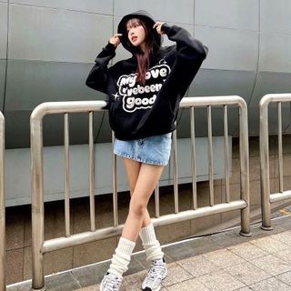 Áo Hoodie Nỉ PE Dày In Nổi "My Love I've Been Good" Unisex