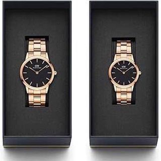 ĐỒNG HỒ NAM NỮ CAO CẤP D WELLINGTON ICONIC LINK GOLD ROSE FULLBOX HỘP NƠ