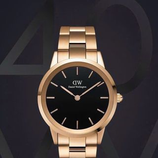 ĐỒNG HỒ NAM NỮ CAO CẤP D WELLINGTON ICONIC LINK GOLD ROSE FULLBOX HỘP NƠ