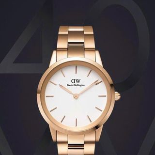 ĐỒNG HỒ NAM NỮ CAO CẤP D WELLINGTON ICONIC LINK GOLD ROSE FULLBOX HỘP NƠ