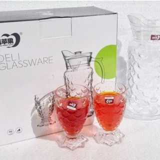 BỘ BÌNH THUỶ TINH DELI KÈM 6 LY VẢY CÁ YZH-34L7 (T6)