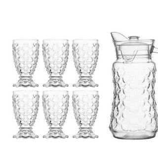 BỘ BÌNH THUỶ TINH DELI KÈM 6 LY VẢY CÁ YZH-34L7 (T6)