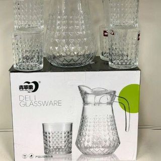 BỘ BÌNH THUỶ TINH KÈM 6 LY SỌC A-EH1009-2BL7 (T6)