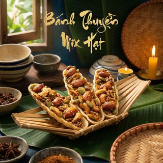 BÁNH THUYỀN MIX HẠT THƠM NGON CHẤT LƯỢNG 500G - WINNIE HOUSE