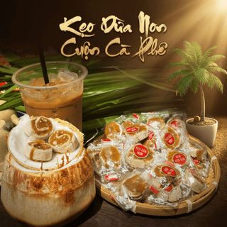 KẸO DỪA NON CUỘN CÀ PHÊ – MỀM DẺO, DỄ ĂN 500G - WINNIE HOUSE