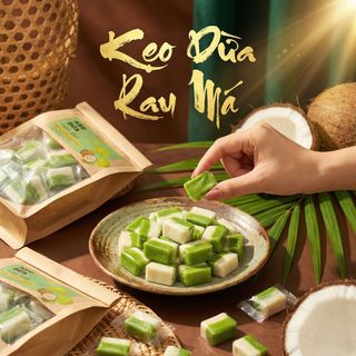 KẸO DỪA RAU MÁ ĐẶC SẢN MIỀN TÂY – HƯƠNG VỊ QUÊ HƯƠNG 500G - WINNIE HOUSE