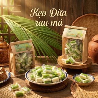 KẸO DỪA RAU MÁ ĐẶC SẢN MIỀN TÂY – HƯƠNG VỊ QUÊ HƯƠNG 500G - WINNIE HOUSE