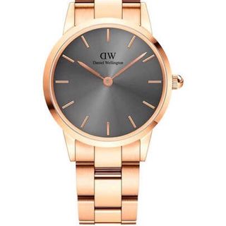ĐỒNG HỒ NAM NỮ CAO CẤP D WELLINGTON ICONIC LINK GOLD ROSE MẶT XÁM FULLBOX HỘP NƠ