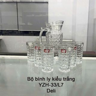 BỘ BÌNH THUỶ TINH DELI KÈM 6 LY YZH-33L7 (T6)