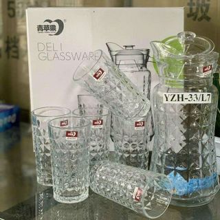 BỘ BÌNH THUỶ TINH DELI KÈM 6 LY YZH-33L7 (T6)