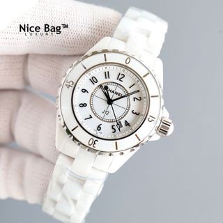 ĐỒNG HỒ NỮ CAO CẤP CHANEU CERAMIC FULL TRẮNG VÀ ĐEN MẶT SỐ HỘT