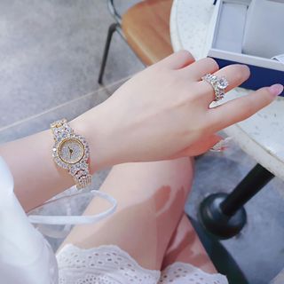 SET ĐỒNG HỒ NỮ CHÍNH HÃNG FUNMEI MỚI NHẤT F2163 KÈM DÂY CHUYỀN FULL HỘT XOÀN FULLBOX