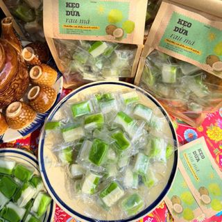 KẸO DỪA RAU MÁ ĐẶC SẢN MIỀN TÂY – HƯƠNG VỊ QUÊ HƯƠNG 500G - WINNIE HOUSE