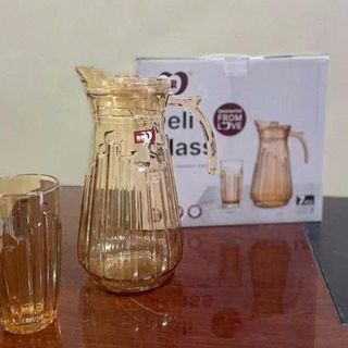 BỘ BÌNH THUỶ TINH VÀNG KÈM 6 LY 370ML YZH-43CL7HA (T6)