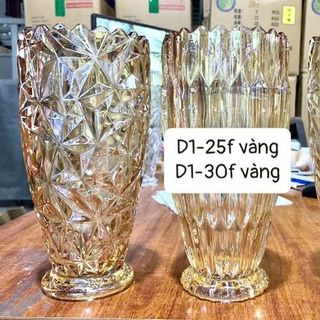 Lọ Hoa, Bình Hoa Thủy Tinh D1-25F Vàng (THÙNG 12C)