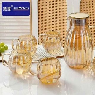 Bộ Bình 6 Cốc Thủy Tinh Bí Vàng DIAMONDS (THÙNG 8B)