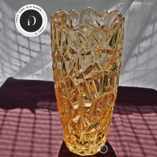 Lọ Hoa, Bình Hoa Thủy Tinh D1-25F Vàng (THÙNG 12C)