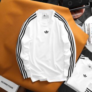 Áo thun nam.  Áo Thun dài tay nam,  logo thêu sắc nét, 3 sọc chuẩn hãng