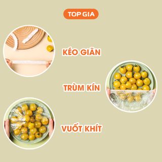 Túi màng bọc thực phẩm chất liệu PE treo tường dạng rút TopGia, tiện lợi, có chun co dãn siêu dai