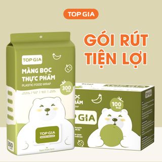 Túi màng bọc thực phẩm chất liệu PE treo tường dạng rút TopGia, tiện lợi, có chun co dãn siêu dai
