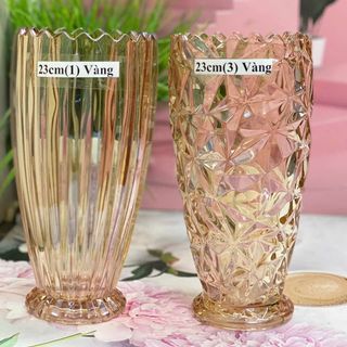 Lọ Hoa, Bình Hoa Thủy Tinh D1-25F Vàng (THÙNG 12C)