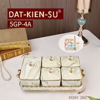 Sứ - Khay Mứt Sứ Vân Đá Cao Cấp 5GP-4A (THÙNG 12B )