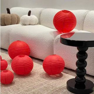 LỒNG ĐÈN GIẤY LỤA TRÒN - RƯỚC TÀI LỘC TẾT 🏮Size 35cm