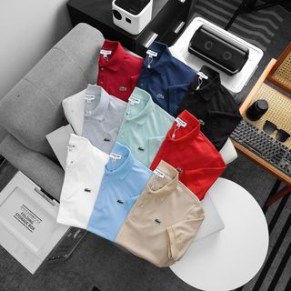 Áo thun polo nam.  Mẫu áo cổ bẻ logo cá xanh cổ điển.