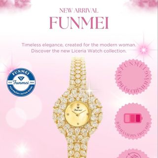 ĐỒNG HỒ NỮ CHÍNH HÃNG FUNMEI F2035 FULL ĐÁ SWAROSKI FULLBOX TEM HÃNG