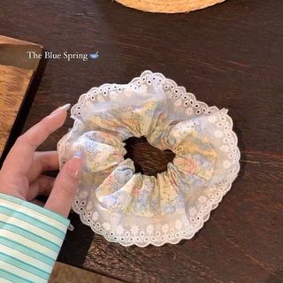 Scrunchies vải HOA NHÍ viền ren chùm 10d___8k/d