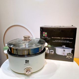 Nồi lẩu điện Mitsu trắng 28cm MS99 (hấp inox) MISU LOUIS