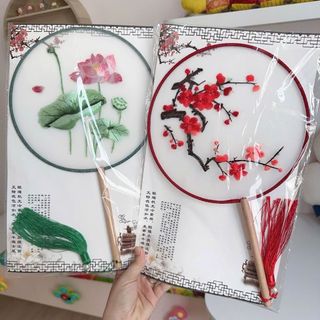 quạt tròn cổ trang (mẫu thêu đẹp) Sỉ___29.5k/cây