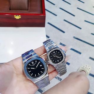 ĐỒNG HỒ CẶP CAO CẤP FATEK MẶT VUÔNG DÂY THÉP MÁY CƠ NAM VÀ MÁY PIN NỮ