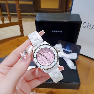 ĐỒNG HỒ NỮ CAO CẤP CHANEU CERAMIC TRẮNG MẶT HỒNG