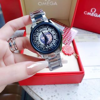 ĐỒNG HỒ NAM CAO CẤP ÔMAGE SEAMASTER AUTOMATIC ĐEN DÂY THÉP VÀ SILICON