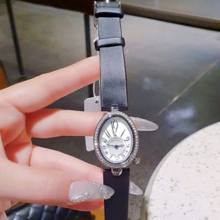 QUÀ VALENTINE ĐỒNG HỒ NỮ CHÍNH HÃNG COMLORVEI DÂY DA OVAN VIỀN ĐÁ FULLBOX