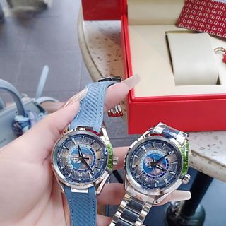 ĐỒNG HỒ NAM CAO CẤP ÔMAGE SEAMASTER AUTOMATIC XANH NHẠT DÂY THÉP VÀ SILICON