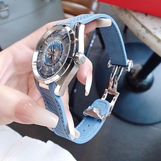 ĐỒNG HỒ NAM CAO CẤP ÔMAGE SEAMASTER AUTOMATIC XANH NHẠT DÂY THÉP VÀ SILICON