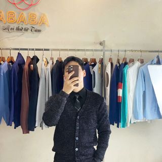 Cardigan len nam màu đen lấp lánh hàng bán chạy cardigan-tron Hà Đinh