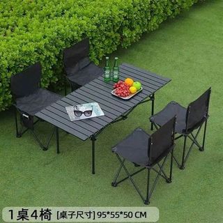 Set túi 5 món bàn dài 95cm + 4 ghế gấp 65*39cm (OD)